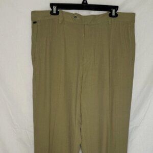 Tommy Bahama Men's 36 x 32 Tan Khaki Silk Blend Slacks Trouser Pants Flat Front